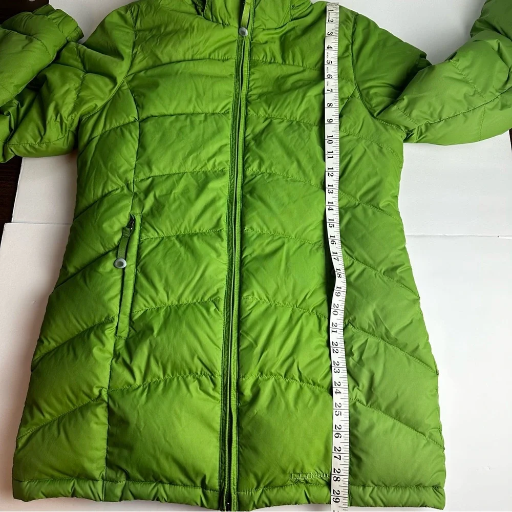 L.L. Bean Down Puffer Jacket Women's Size XS Green Insulated Hood Winter Outdoor - Picture 6 of 10